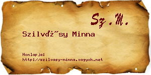 Szilvásy Minna névjegykártya